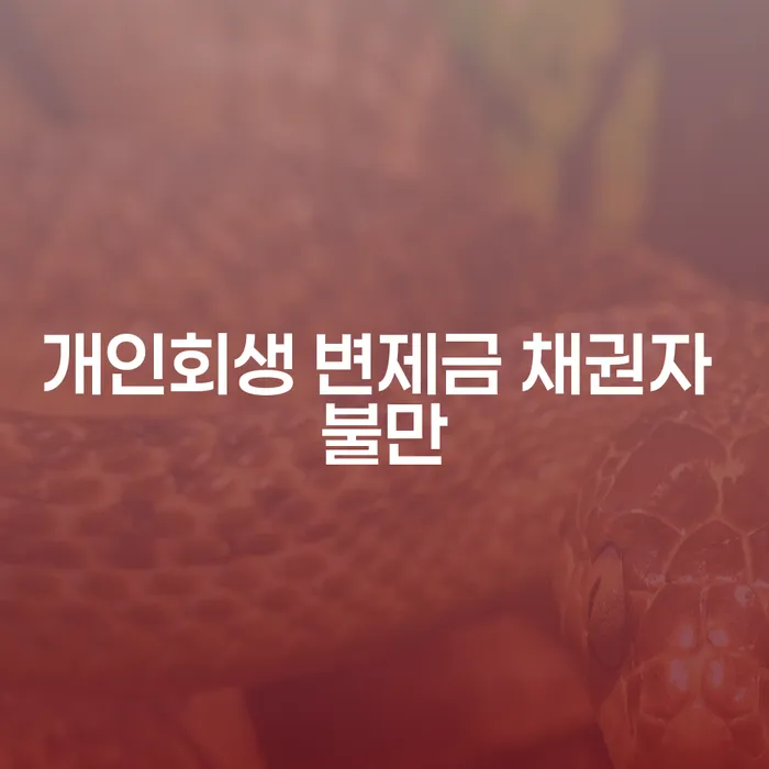 개인회생 변제금 채권자 불만이 발생하는 이유와 해결 방법은 무엇일까요?