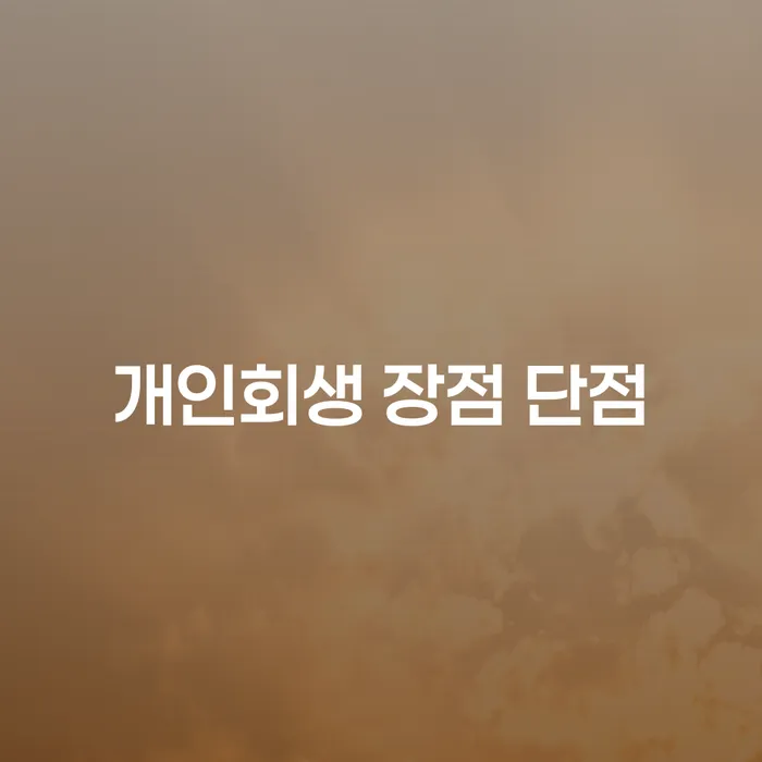난곡동 개인회생 장점과 단점 이해하기